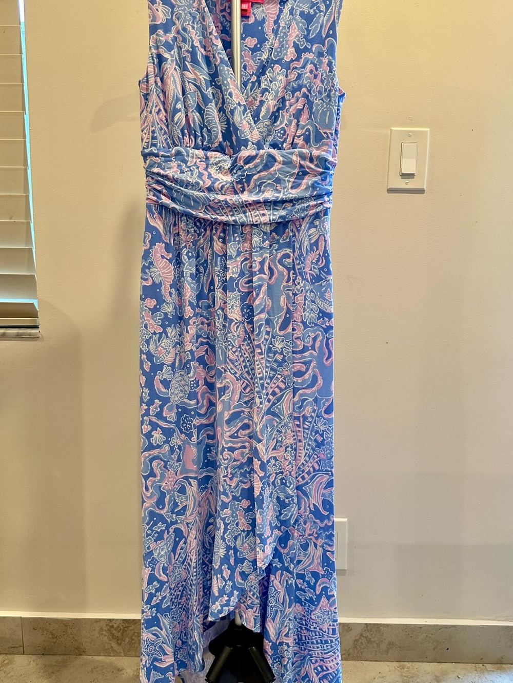 Lilly Pulitzer Blue & Pink Paisley-Print Sleeveless Maxi Dress